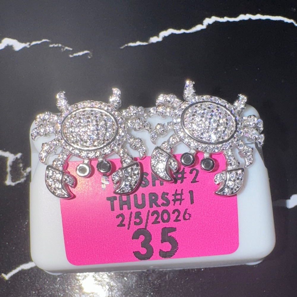 Moissainite 2.00ctw 925 Silver Crab Earrings